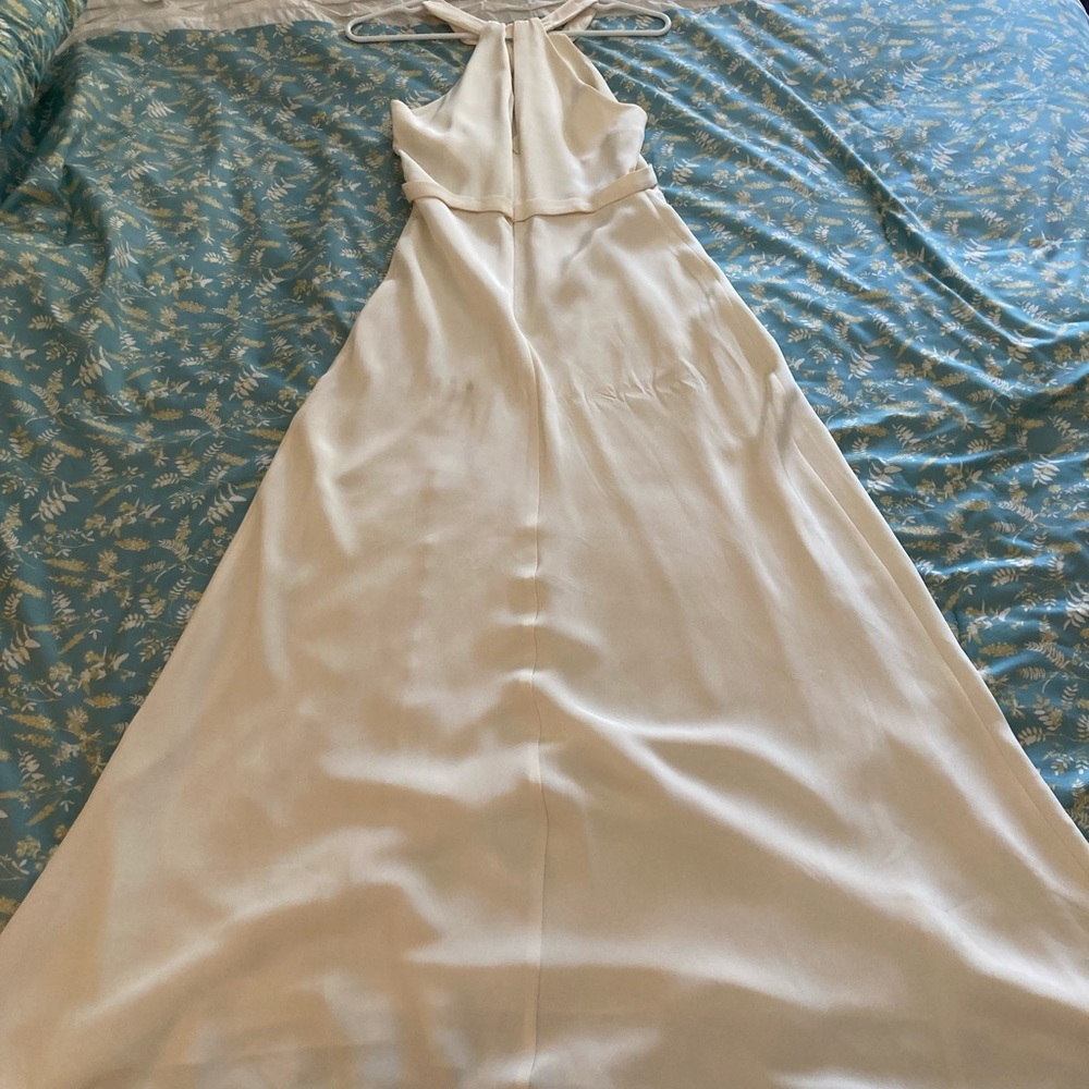 J. Crew ivory halter A-line wedding or rehearsal dinner dress. - Picture 7 of 9